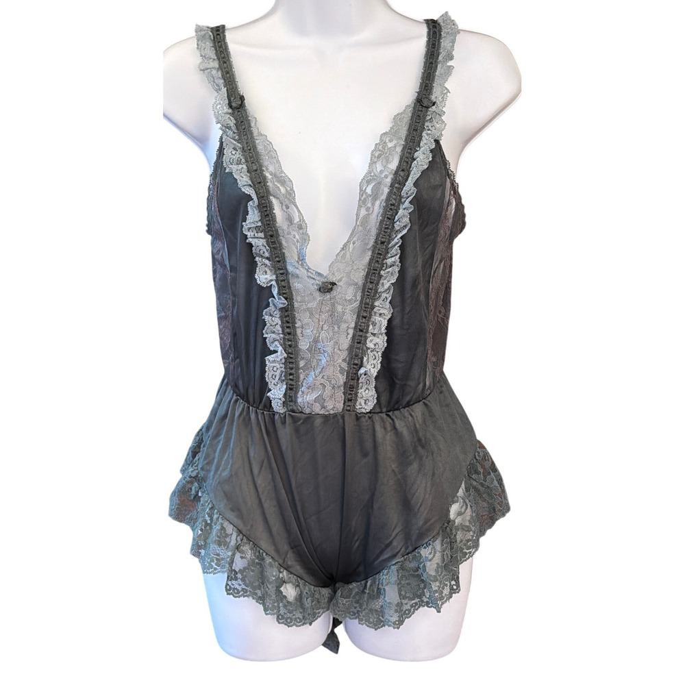 Vintage Gothic Retro Lingerie Teddy Bodysuit Coquette Dark Romance Victorian